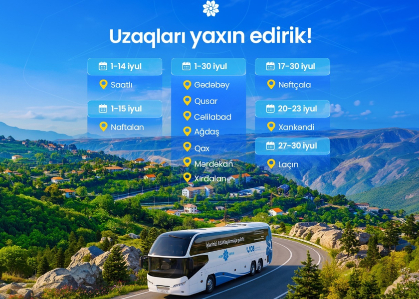 İyulda Səyyar ASAN xidmətin fəaliyyət göstərəcəyi ünvanlar açıqlanıb